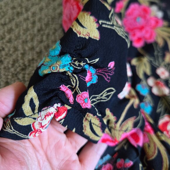 Stunning floral midi dress straight from California, 100% rayon, size M - Picture 10 of 13